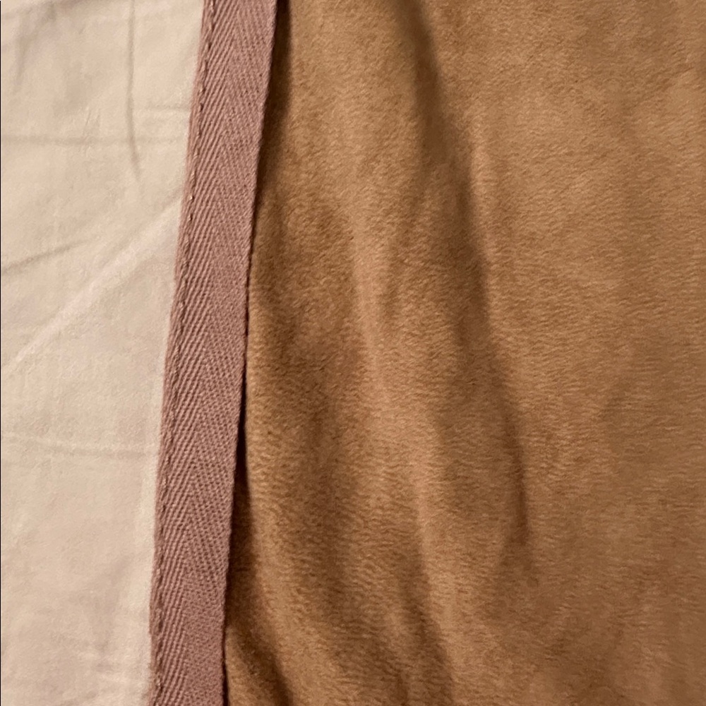 STRENESSE goat suede wrap skirt knee Tan A-Line nwot - Picture 7 of 12
